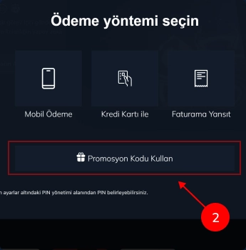 Web/Windows promosyon kodu adım 2