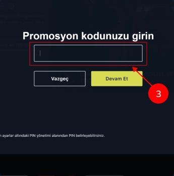 Web/Windows promosyon kodu adım 3