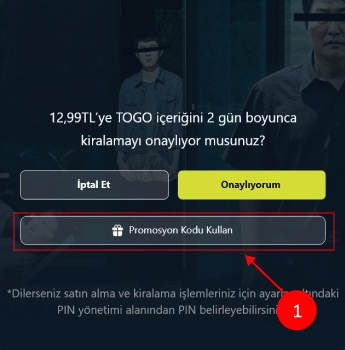 Android/IPTV promosyon kodu adım 1